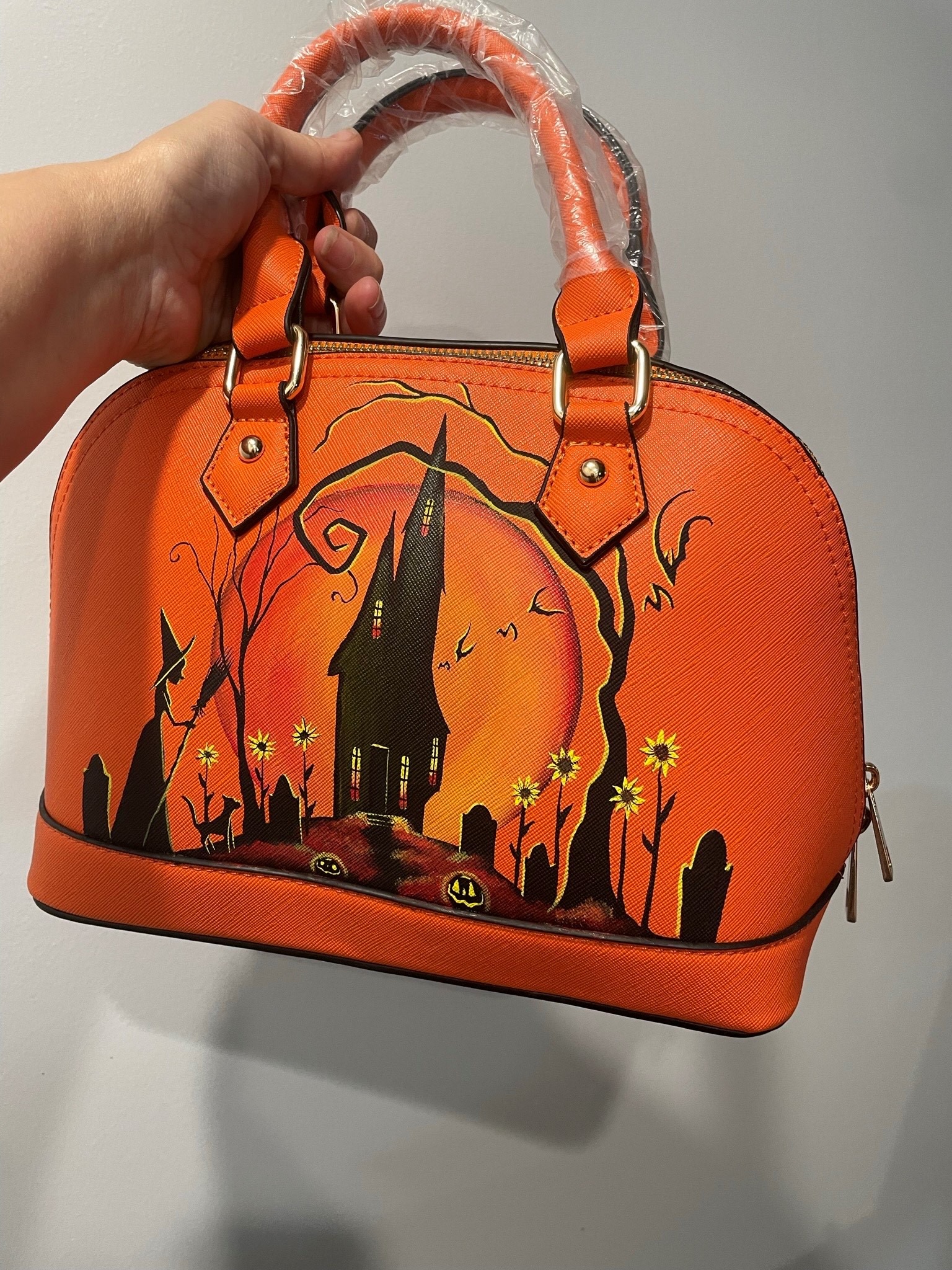 Julie M. Custom Orange Haunted House Bag No sunflowers – My Eclectic Mind