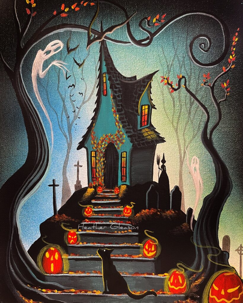 A Halloween Facade Acrylic Painting Avail 7PM EST. – My Eclectic Mind