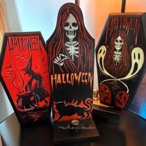 Halloween Death Cande Wood Holder