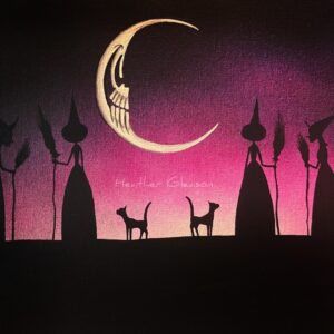 AVAILABLE 11/21 8PM EST. Primitive Malevolent Moon Painting