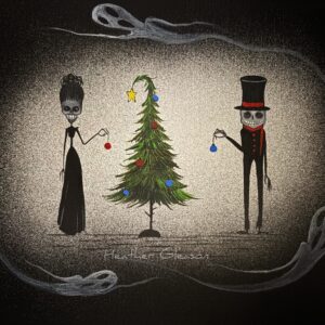 Acrylic Painting Creepy Couple Merry