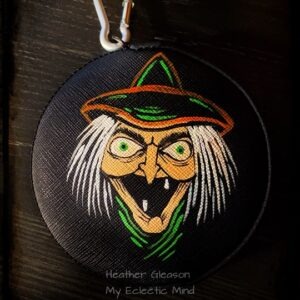 Hand Painted Vintage Wicked Witch Coin Pouch