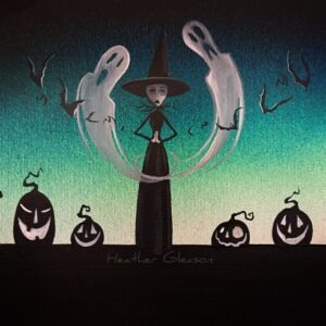 Acrylic Painting Raising Spirits Witch Art