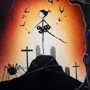 Acrylic Painting Pedestal Gothic Girl Mimi Art