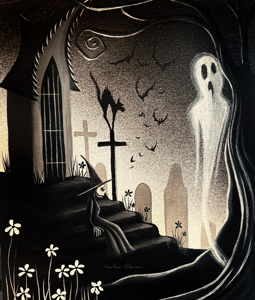 Just Visiting Original Old world Painting