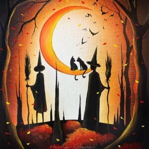 Autumn's Fete Halloween Painting 11x14"
