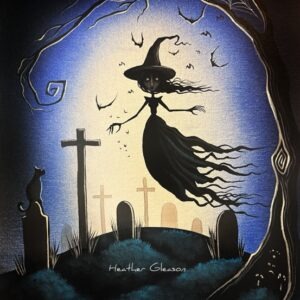 Deep Blue Original Acrylic Witch Painting 11x14"