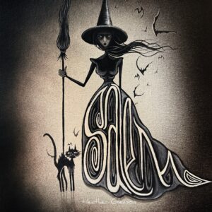 Acrylic Painting Salem Witch First in Collection