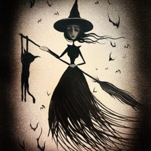 Acrylic Painting Hangin Around Salem Witch Collection